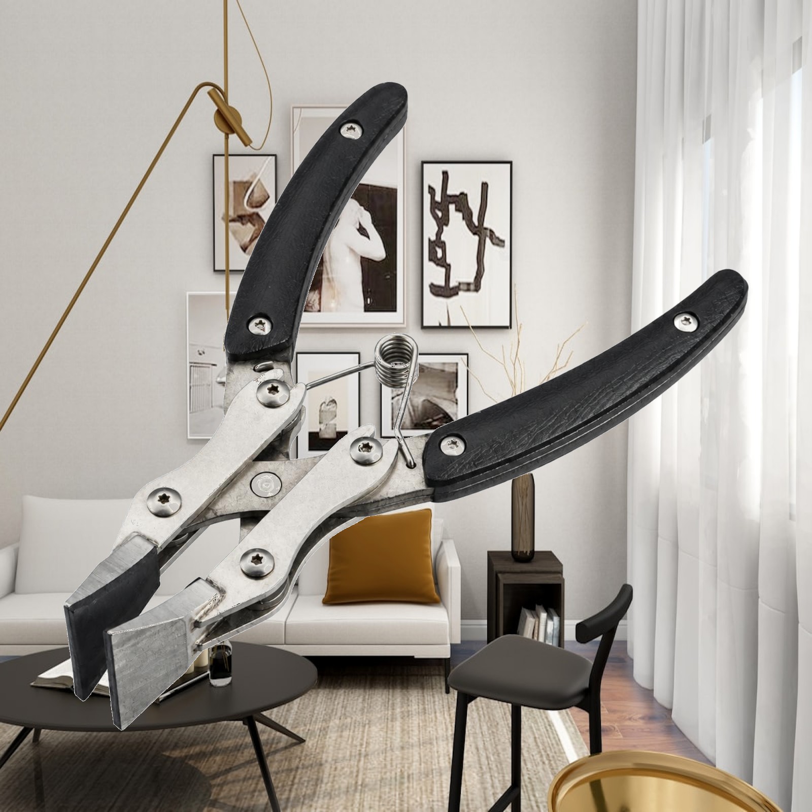Leatherwork Hand Press - Alicates profesionales para bordes de cuero,